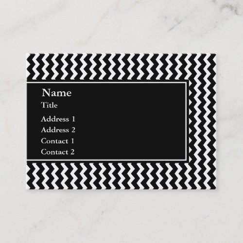 Elegant Black and White Zigzag Pattern Business Cards