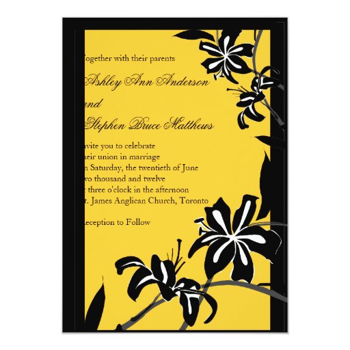 Black And Yellow Wedding Invitations 3