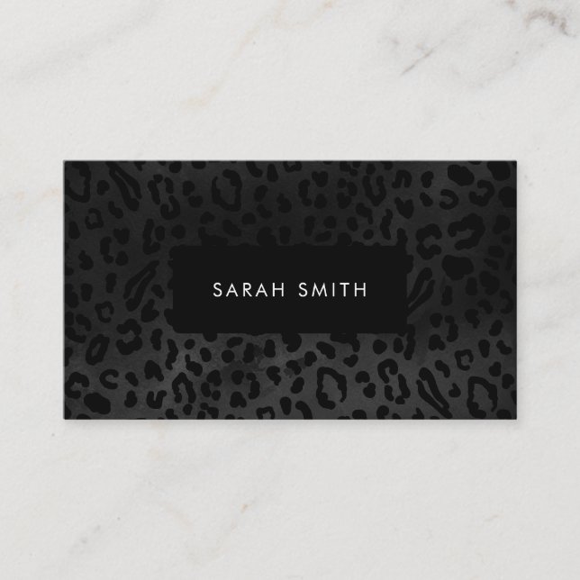 Elegant Black Animal Print Professional Business Card