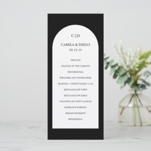 Elegant Black Arch Modern Wedding Program