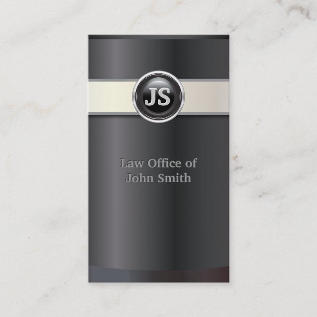 Elegant Black Attorney & Counselor Business Card (Front)