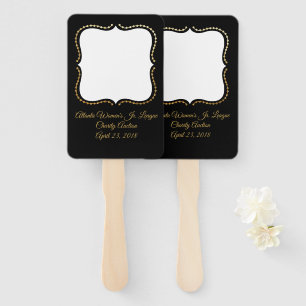 Elegant Black Auction Paddle Hand Fan