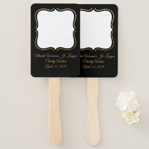 Elegant Black Auction Paddle Hand Fan