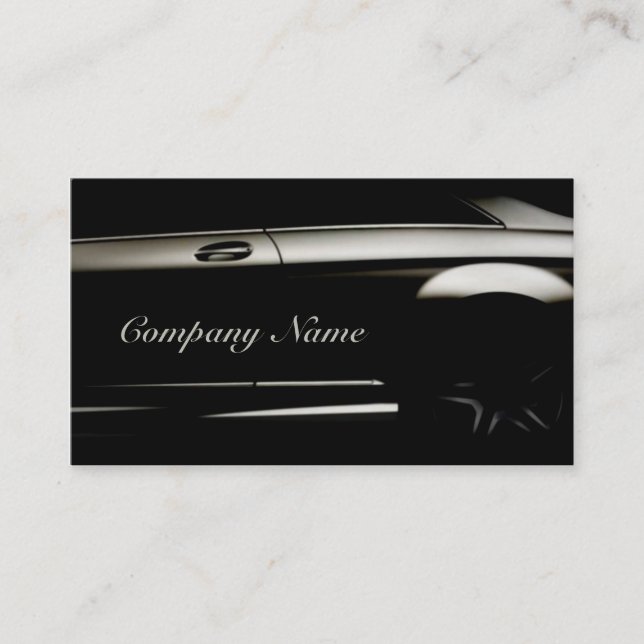 Elegant Black Automotive Business Card (Front)