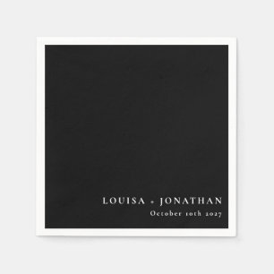 Elegant Black Background Trendy Minimal Custom Napkins