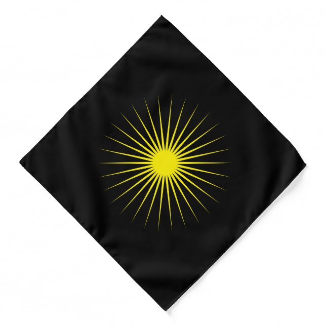 Elegant Black Bandana with Shimmering Star Design (Front)