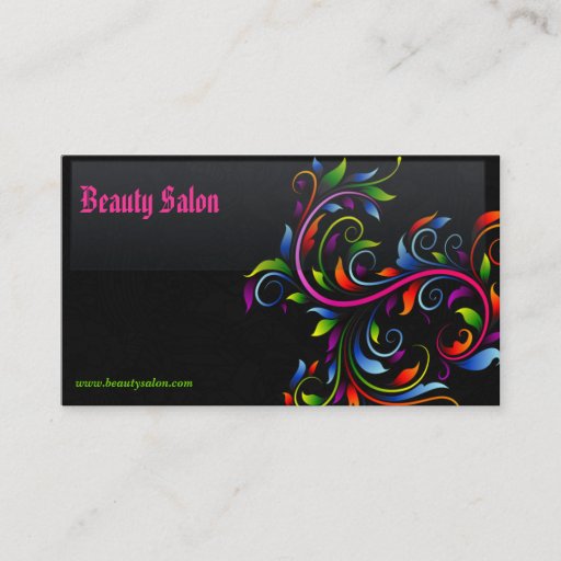 Customizable Elegant Black Beauty Salon Business Card