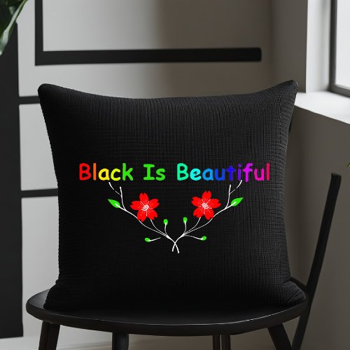 Elegant Black Beauty Throw Pillow