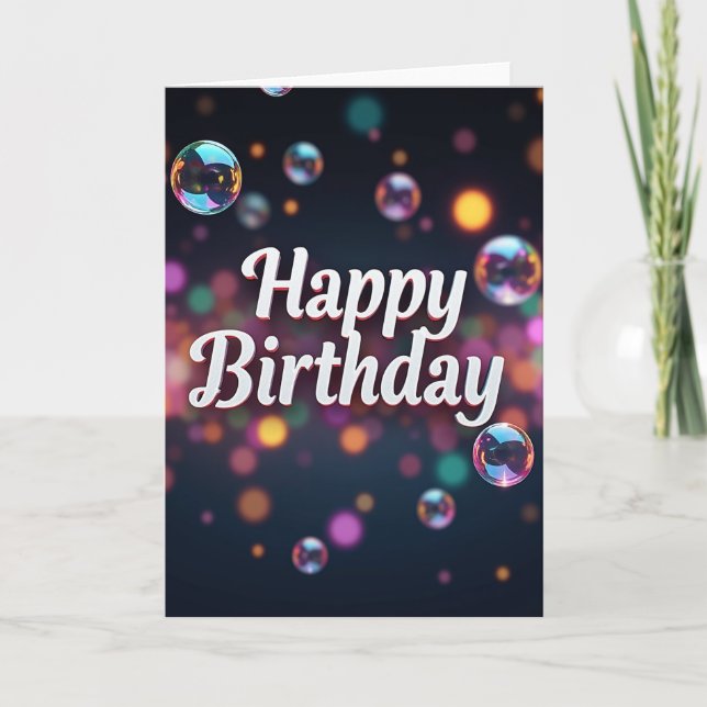 Elegant Black Birthday Card (Front)