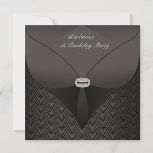 Elegant Black Birthday Party Invitation