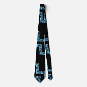 Elegant Black Blue Glitter Pattern Neck Tie