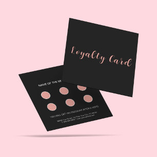 Elegant Black & Blush Pink Typography Loyalty Card