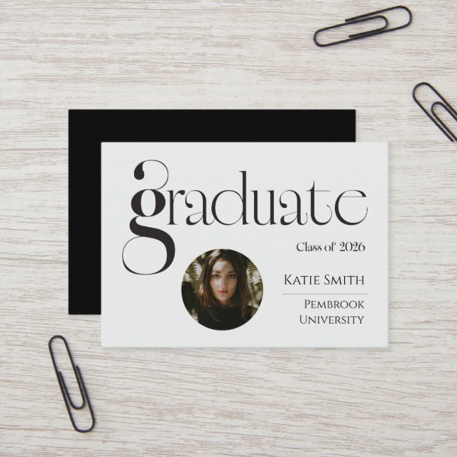 Elegant black bold typography business card (Front/Back In Situ)