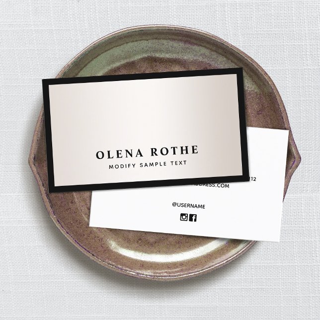 Elegant Black Border Satin Gold Professional Calling Card (Creator Uploaded)