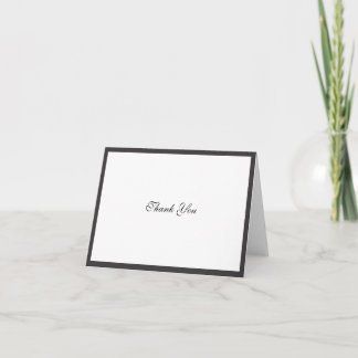 Elegant Black Border Thank You Note Card