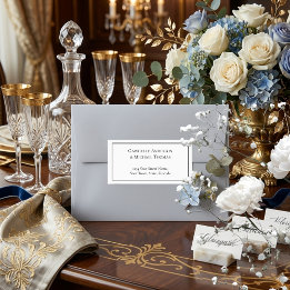 Elegant Black Border White Text Address Labels