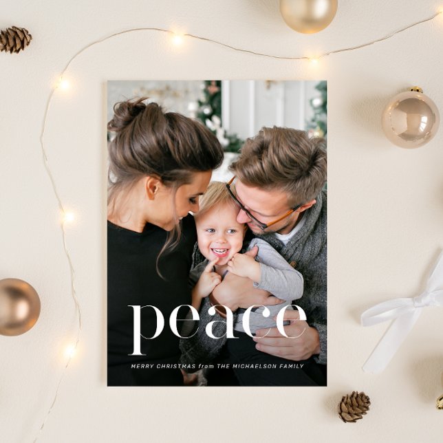 Elegant Black Botanical Photo Christmas Card (Creator Uploaded)