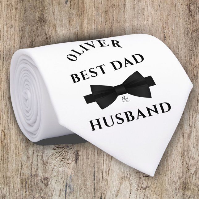 Elegant Black Bow Best Dad & Husband Father`s Day Neck Tie (Creator Uploaded)