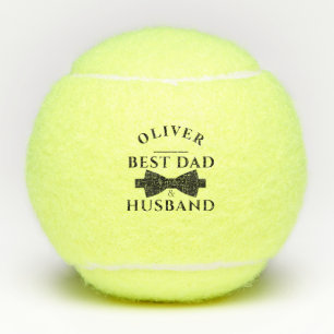 Elegant Black Bow Best Dad & Husband Father`s Day Tennis Balls