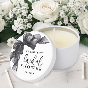 Elegant Black Bow Bridal Shower Mini Candle Favors