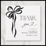 Elegant Black Bow Bridal Shower Script Thank You Favor Tags<br><div class="desc">A refined event is defined by its attention to detail, and these Elegant Black Bow Bridal Shower Thank You Favor Tags add the perfect finishing touch to your guest gifts. Designed with an exquisite hand-painted black ribbon and elegant typography, these tags ensure every parting gift feels as considered as the...</div>