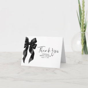 Elegant Black Bow Bridal Shower Thank You