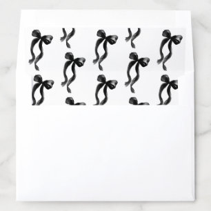 Elegant Black Bow Coquette Bridal Shower Envelope Liner