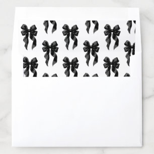 Elegant Black Bow Coquette Bridal Shower Envelope Liner