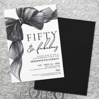 Elegant Black Bow Fifty & Fabulous 50th Birthday
