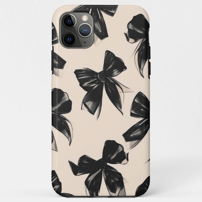 Elegant Black Bow Pattern iPhone Case  (Back)