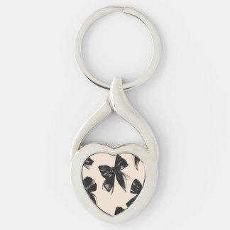 Elegant Black Bow Pattern iPhone Case Keychain