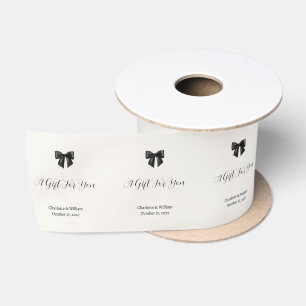 Elegant Black Bow Wedding Custom Ribbon