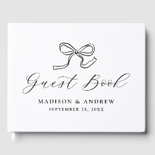 Elegant Black Bow Wedding Guest Book