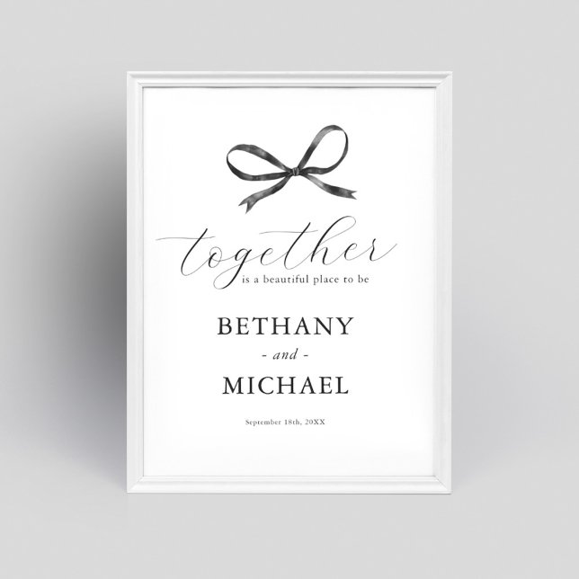 Elegant Black Bow Wedding Welcome Sign (Creator Uploaded)