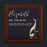 Elegant Black Bridesmaid Proposal Box<br><div class="desc">Simple,  modern,  elegant,  chic black Bridesmaid proposal box with unique faux gold greyhound dog silhouette - symbol of endless love and devotion.</div>