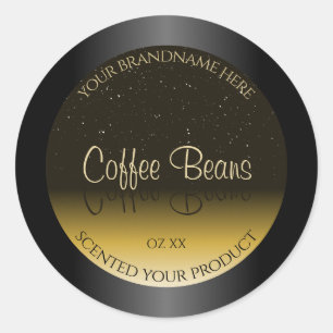 Elegant Black Brown Beige Gradient Product Labels