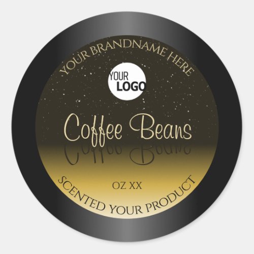 Elegant Black Brown Beige Ombre Product Label Logo