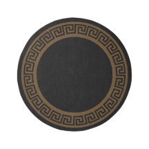 Elegant black & brown Greek Pattern Rug