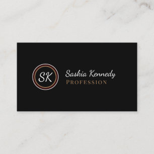 Elegant Black Brown Mix Professional Monogram Business Card