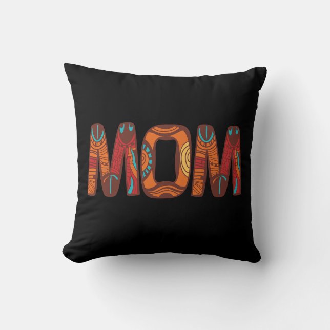 Elegant Black brown mom  Throw Pillow (Front)