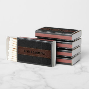 Elegant Black & Brown Vintage Leather Matchboxes