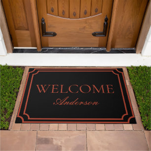 Elegant black &brown welcome doormat