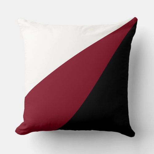 Elegant Black Burgundy and White Throw Pillow