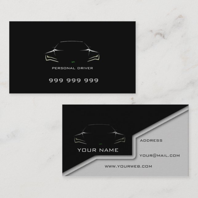 Elegant black business card (Front/Back)