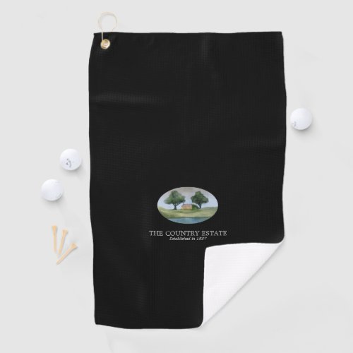 Elegant Black Business Personalized Golf Towel