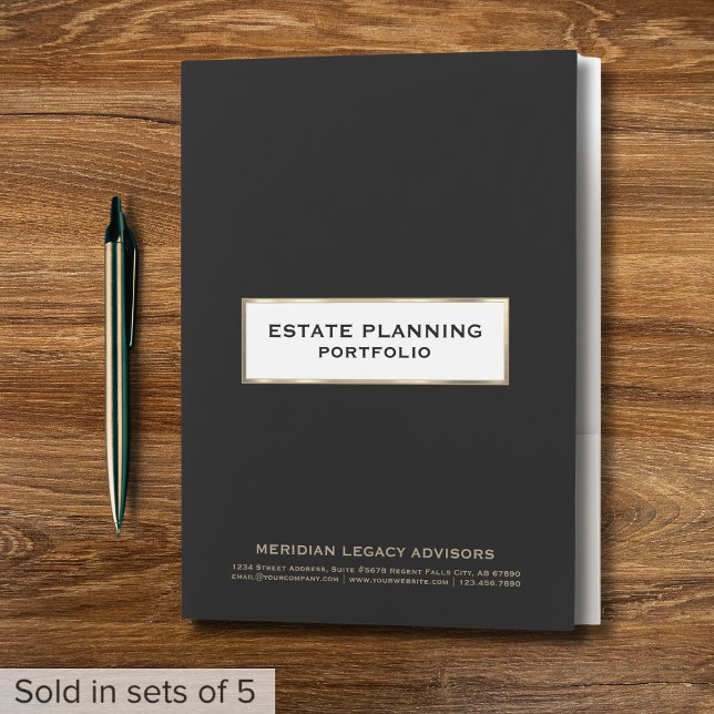 Elegant Black Business Portfolio Pocket Folder (Creator Uploaded)