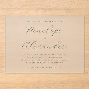 Elegant Black Calligraphy Acrylic Invitations
