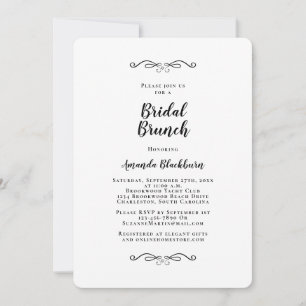Elegant Black Calligraphy Bridal Brunch Invitation