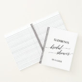 Elegant Black Calligraphy Bridal Shower Gift List Notebook (Inside)