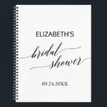 Elegant Black Calligraphy Bridal Shower Gift List Notebook<br><div class="desc">This elegant black calligraphy bridal shower gift list notebook is perfect for a simple wedding shower. The neutral design features a minimalist notebook decorated with romantic and whimsical typography. Personalize with the name of the bride-to-be.</div>
